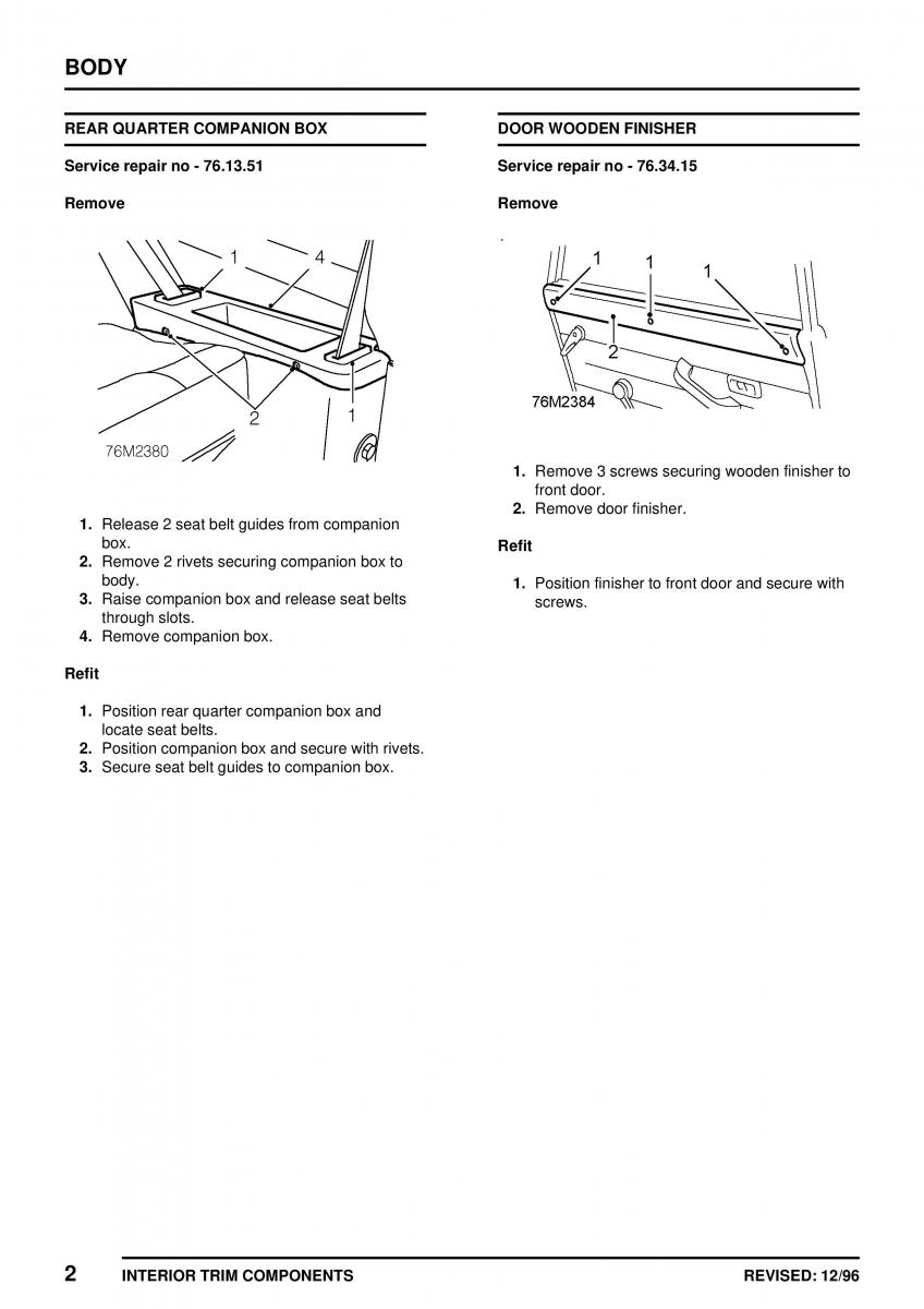 Mini Cooper workshop manual / page 292