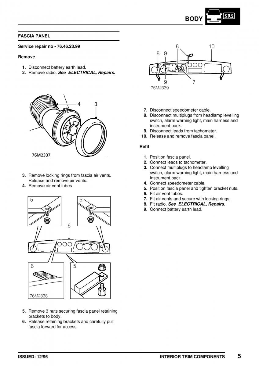 Mini Cooper workshop manual / page 295