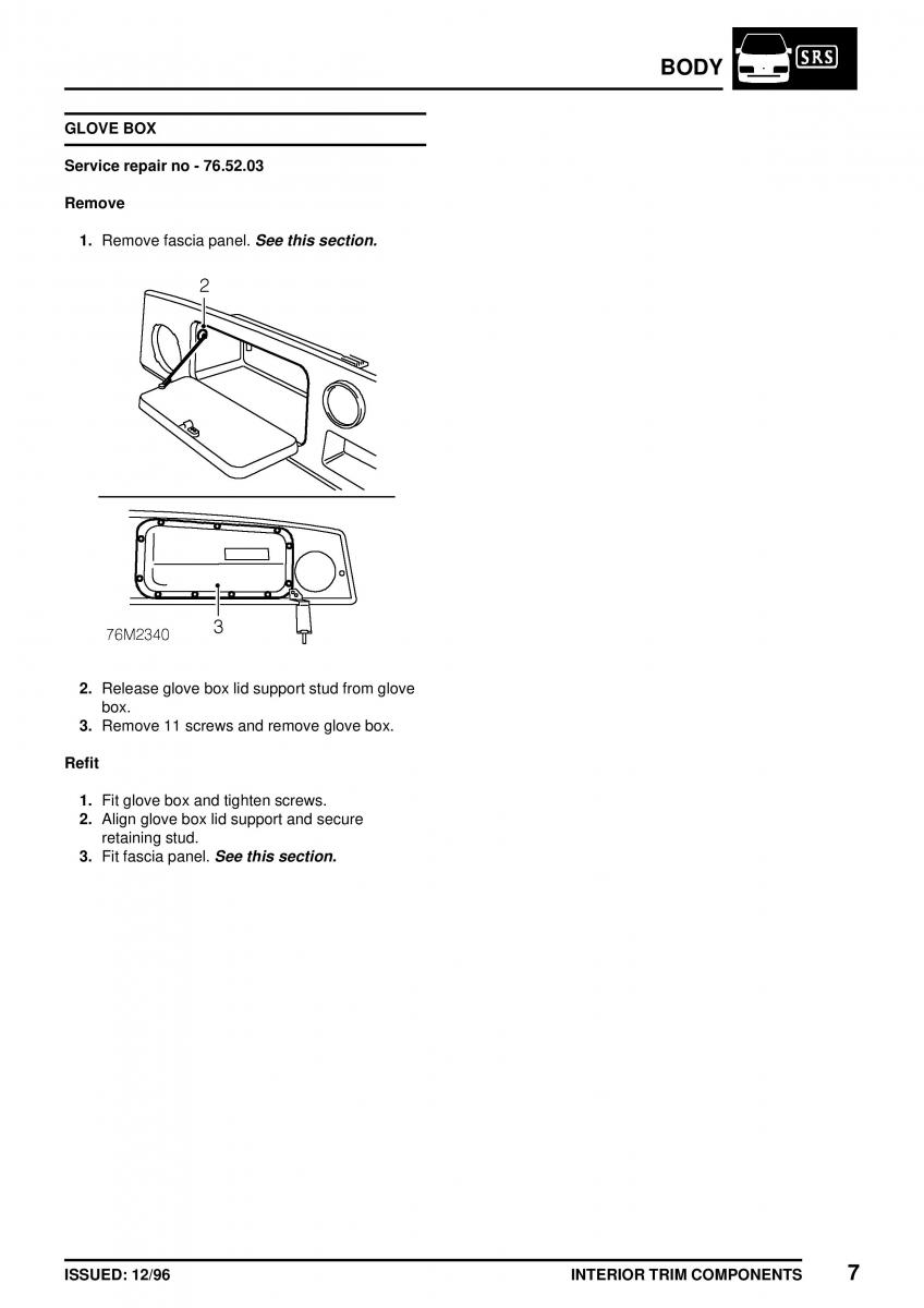 Mini Cooper workshop manual / page 297