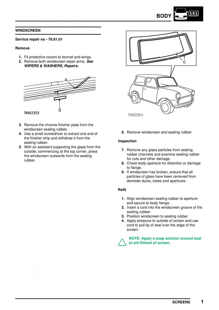 Mini Cooper workshop manual / page 299