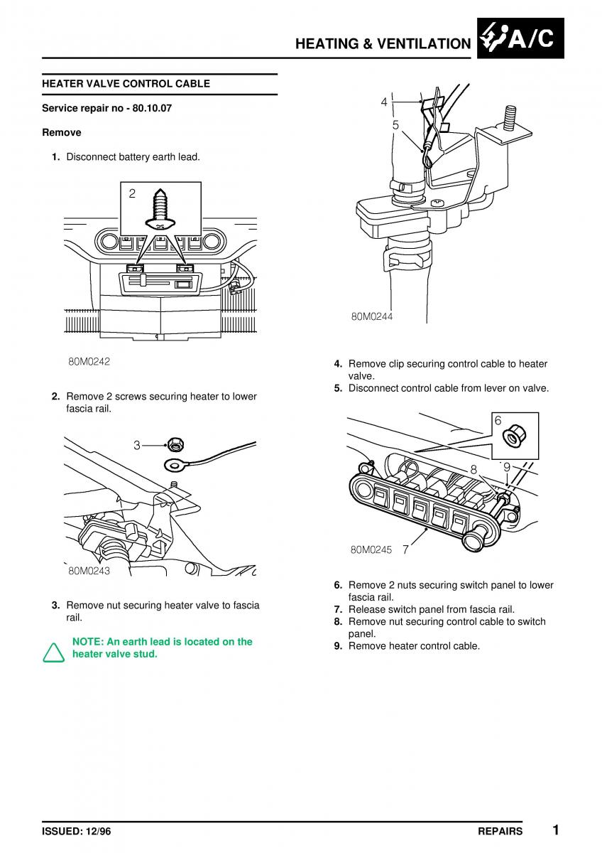 Mini Cooper workshop manual / page 307