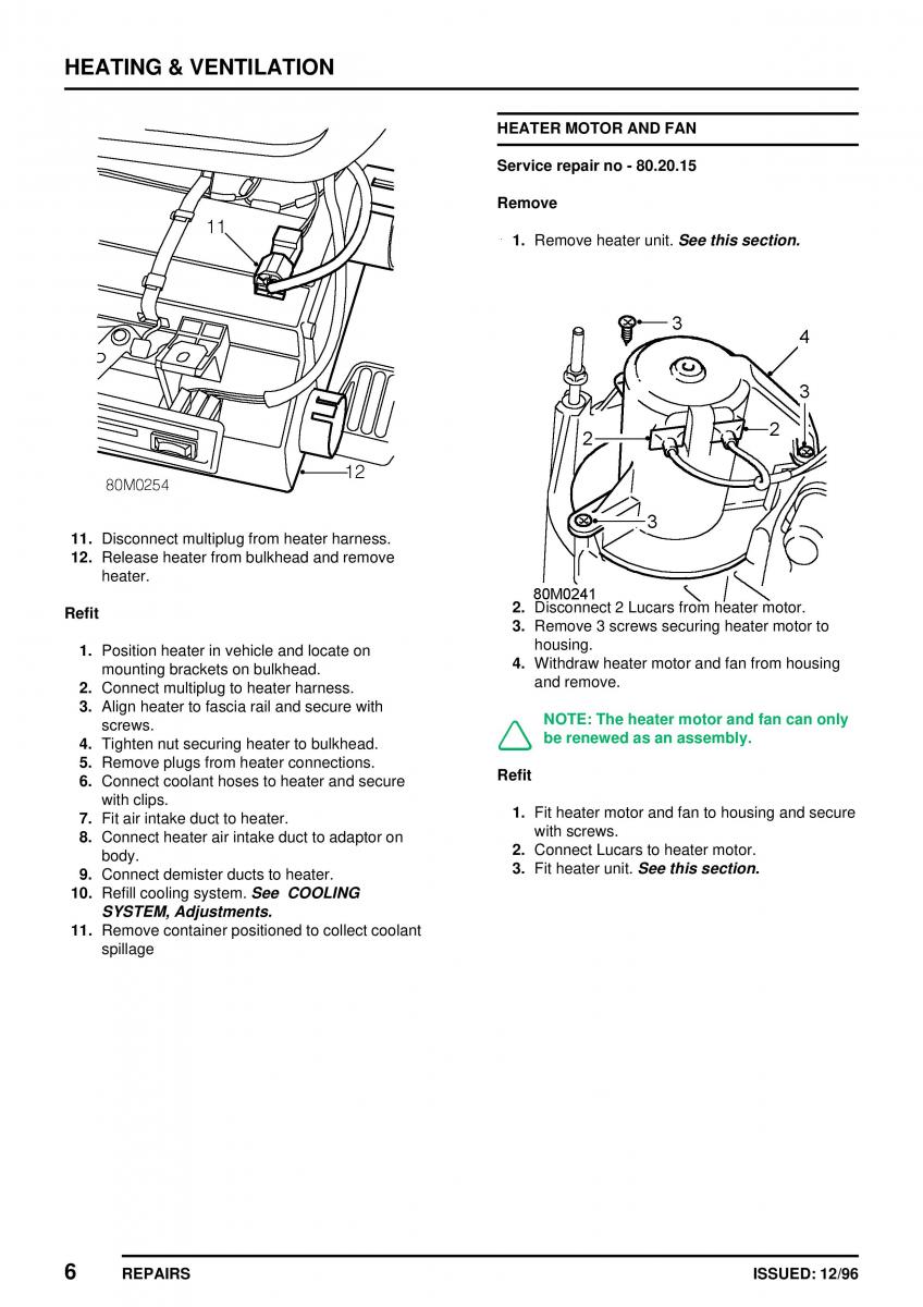 Mini Cooper workshop manual / page 312