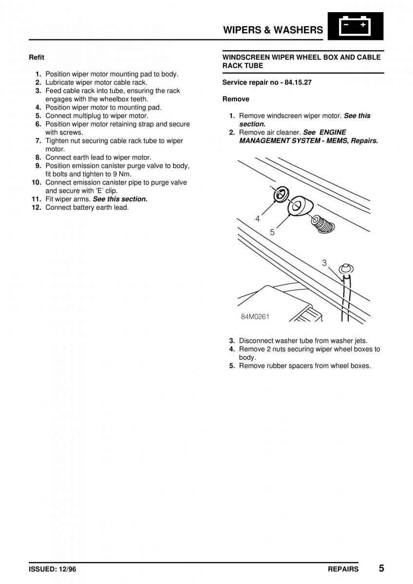 Mini Cooper workshop manual / page 321