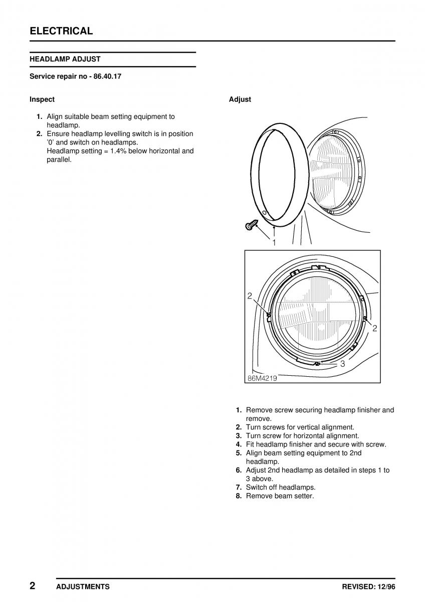 Mini Cooper workshop manual / page 330