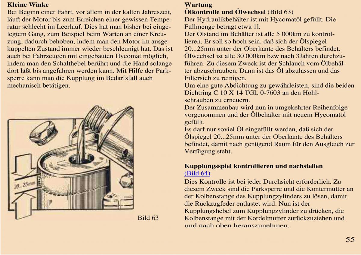 Trabant 601 owners manual Handbuch / page 56