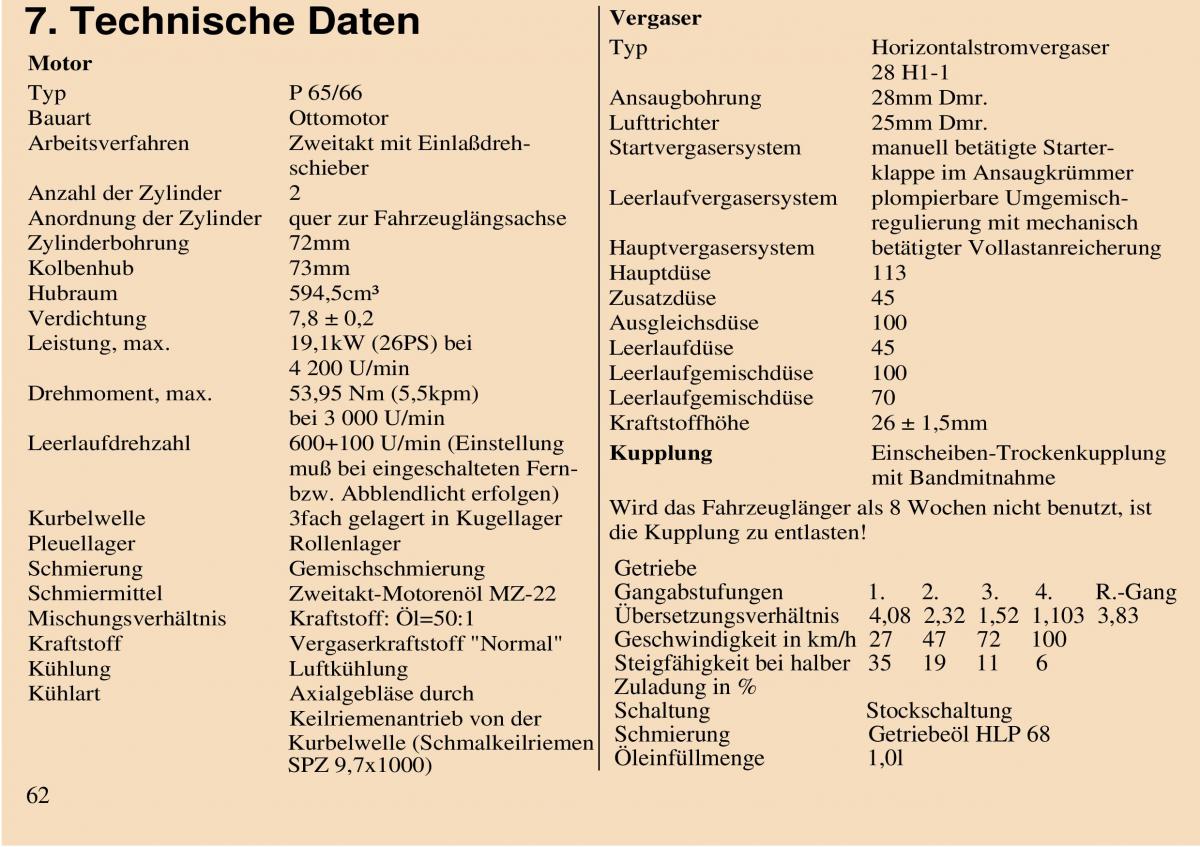 Trabant 601 owners manual Handbuch / page 63