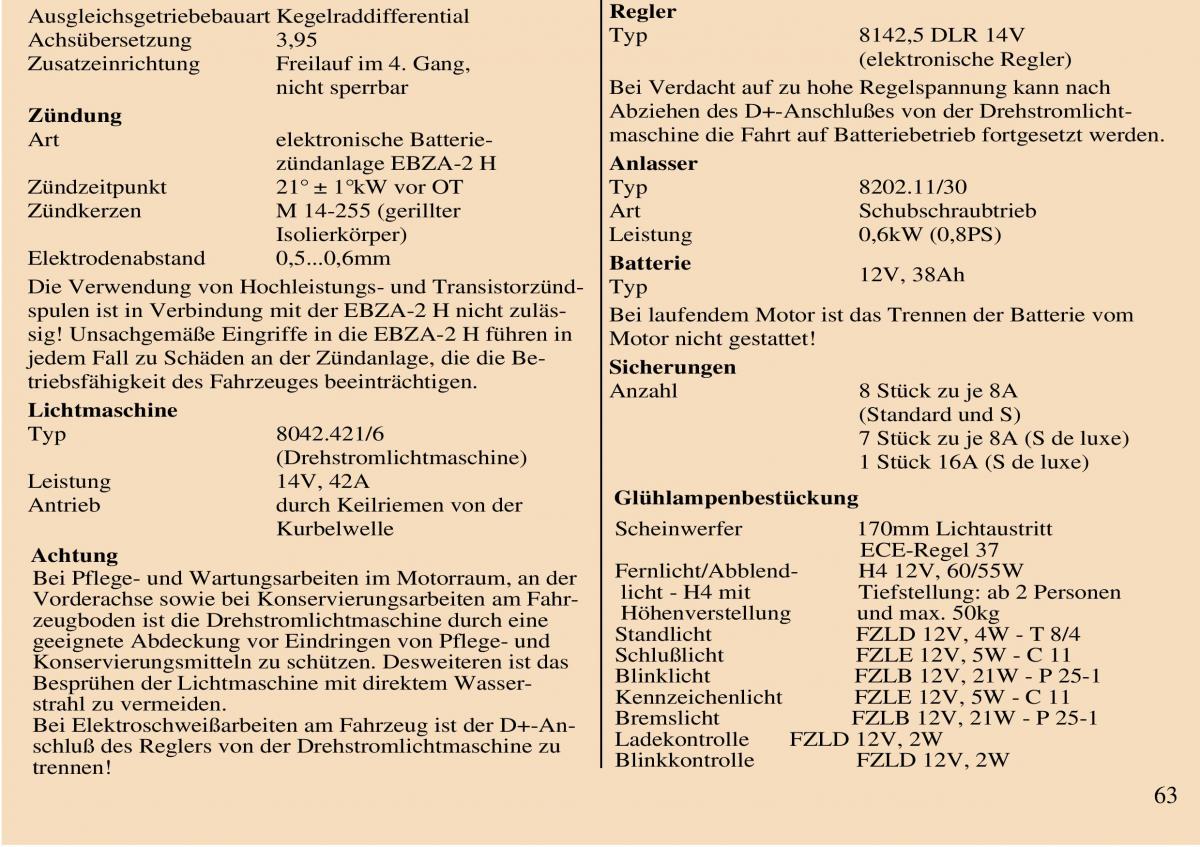 Trabant 601 owners manual Handbuch / page 64