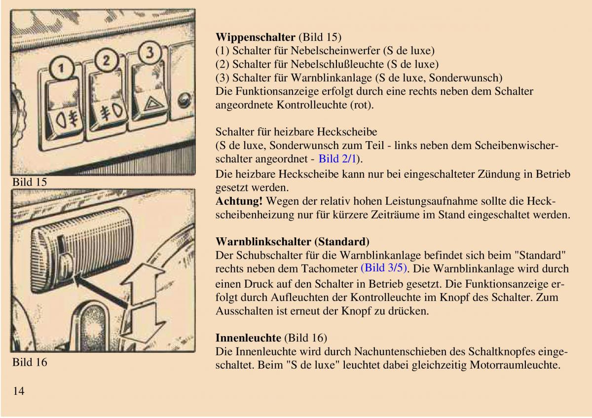 Trabant 601 owners manual Handbuch / page 15