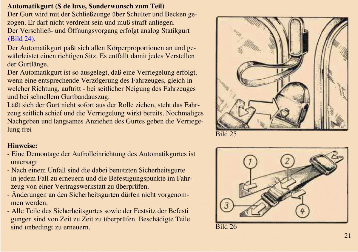 Trabant 601 owners manual Handbuch / page 22