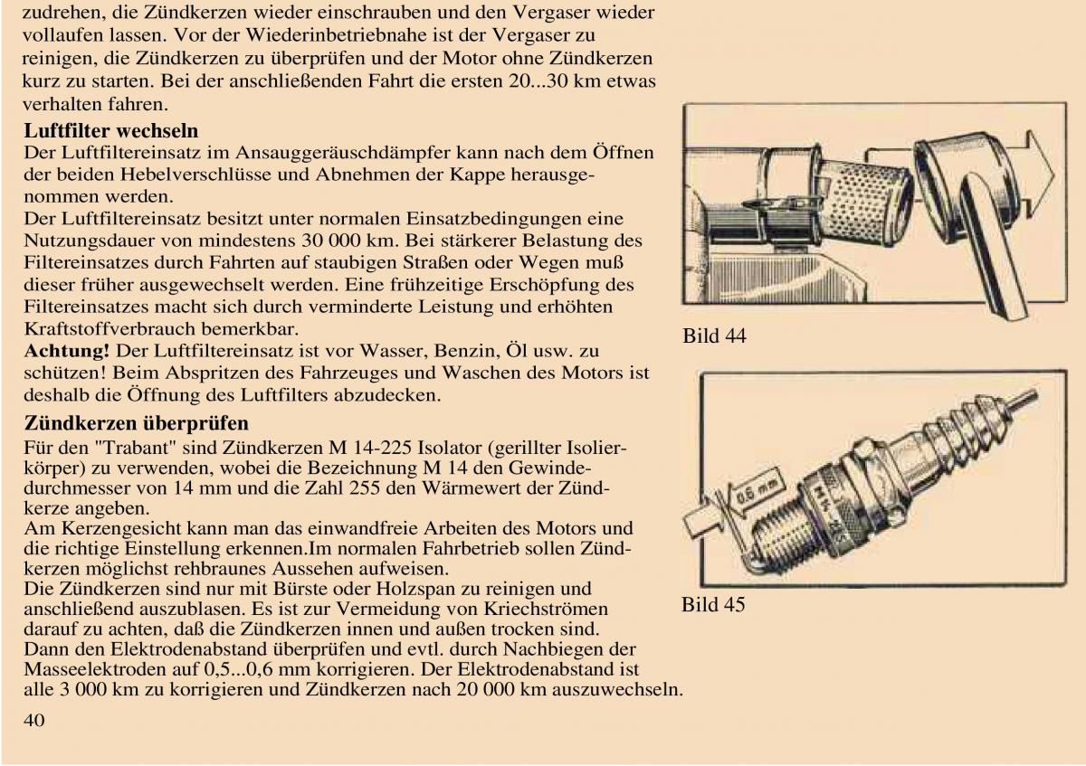 Trabant 601 owners manual Handbuch / page 41