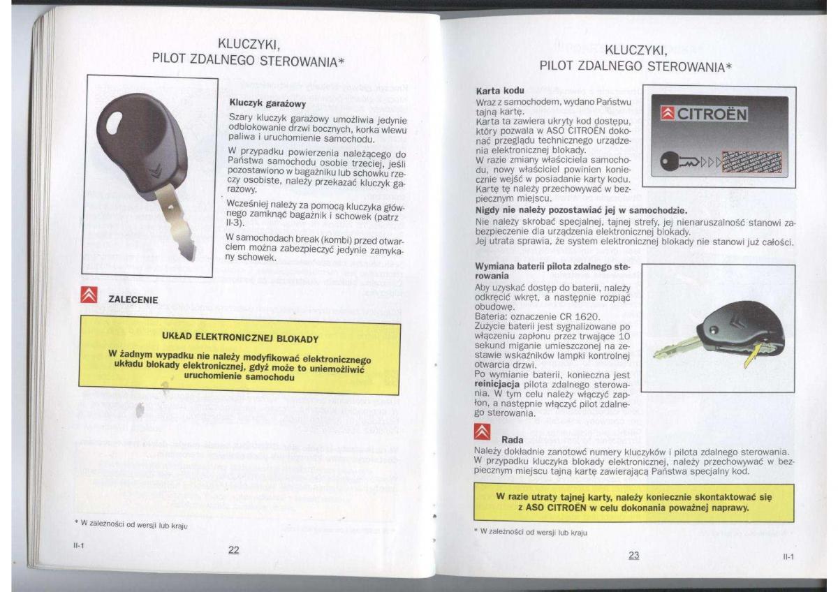 Citroen Xara instrukcja obslugi / page 13