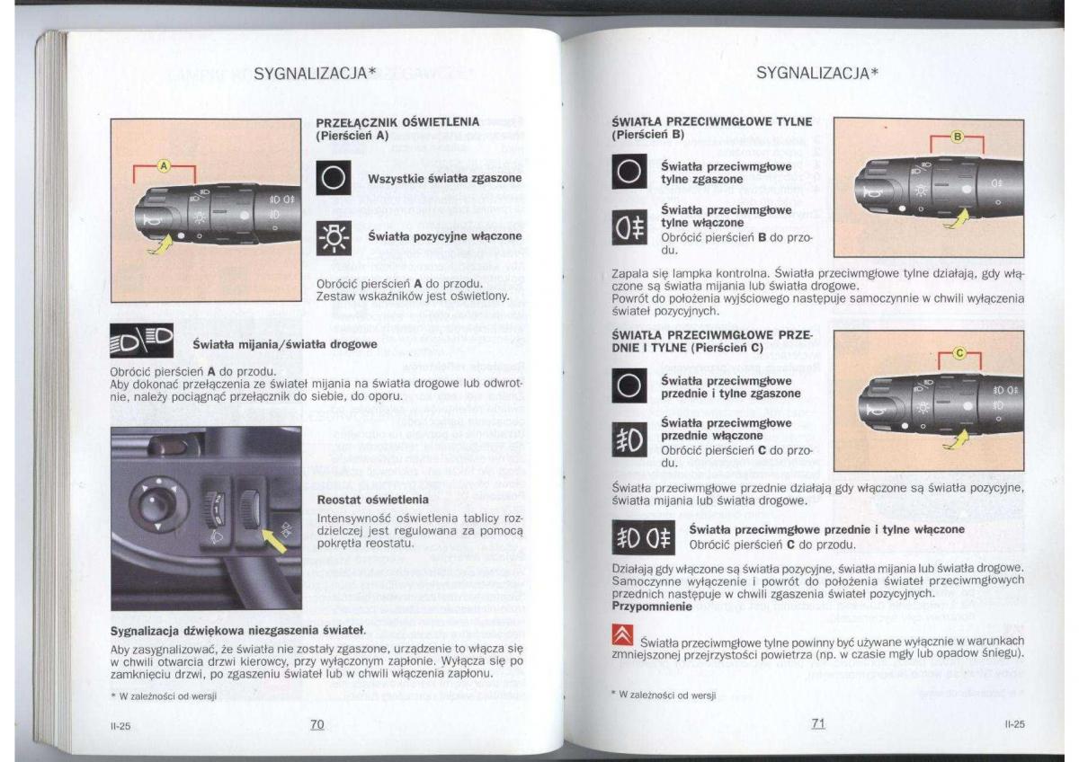 Citroen Xara instrukcja obslugi / page 37