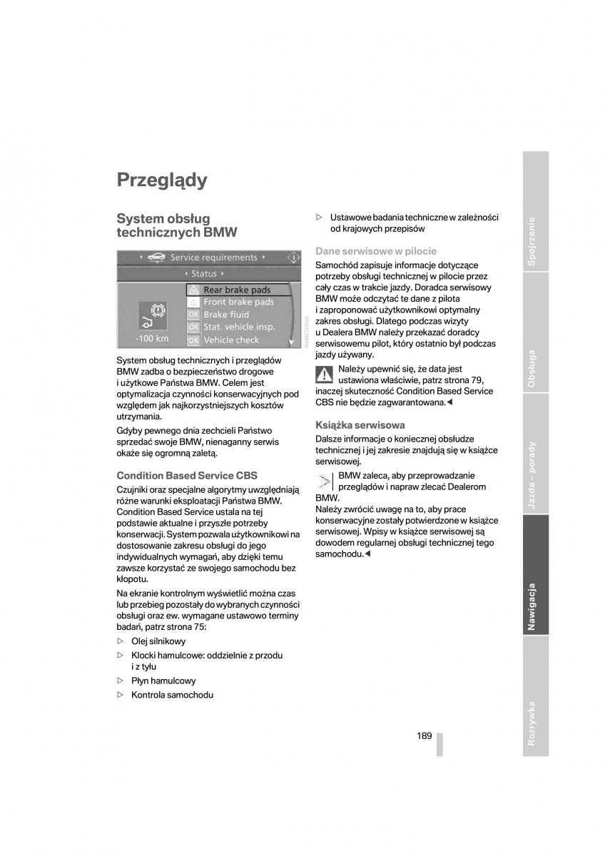 BMW 1 E87 E81 instrukcja obslugi / page 190