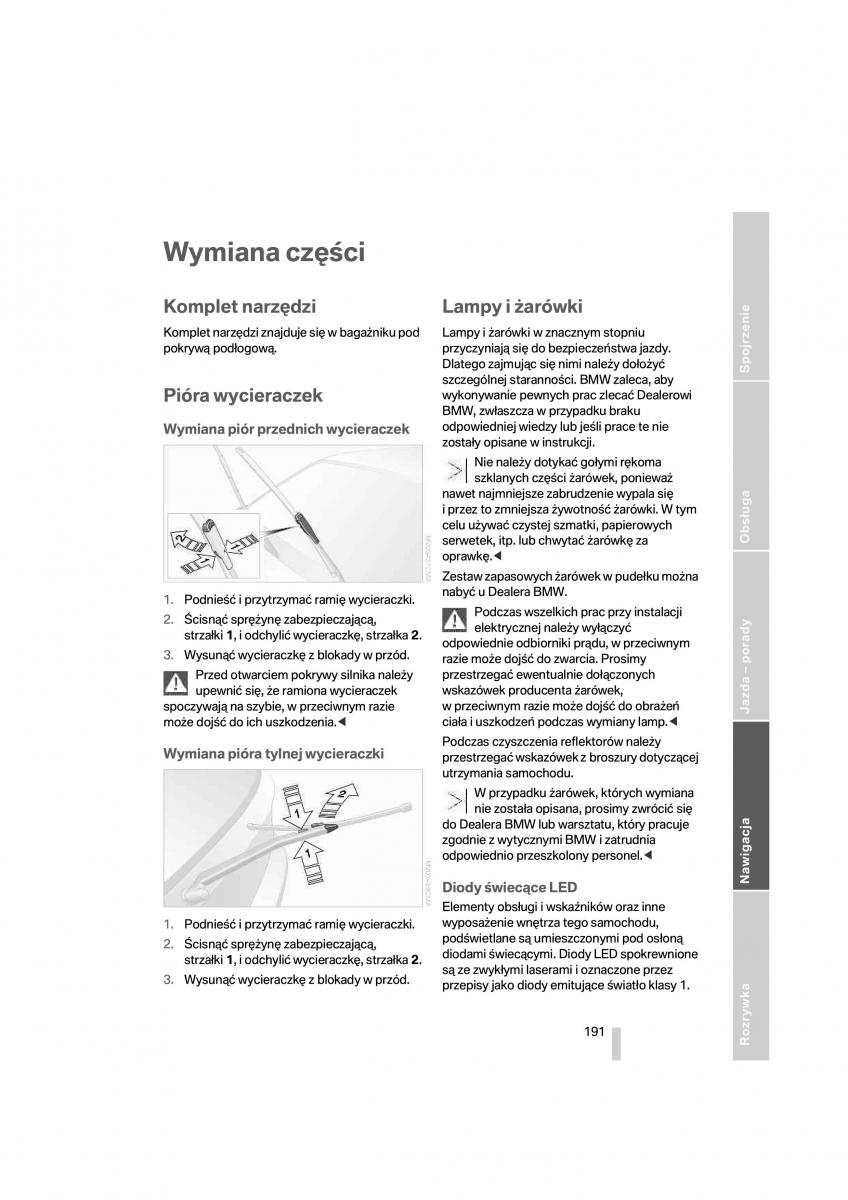 BMW 1 E87 E81 instrukcja obslugi / page 192