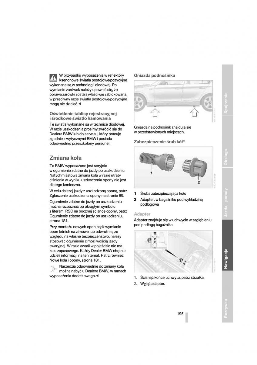 BMW 1 E87 E81 instrukcja obslugi / page 196