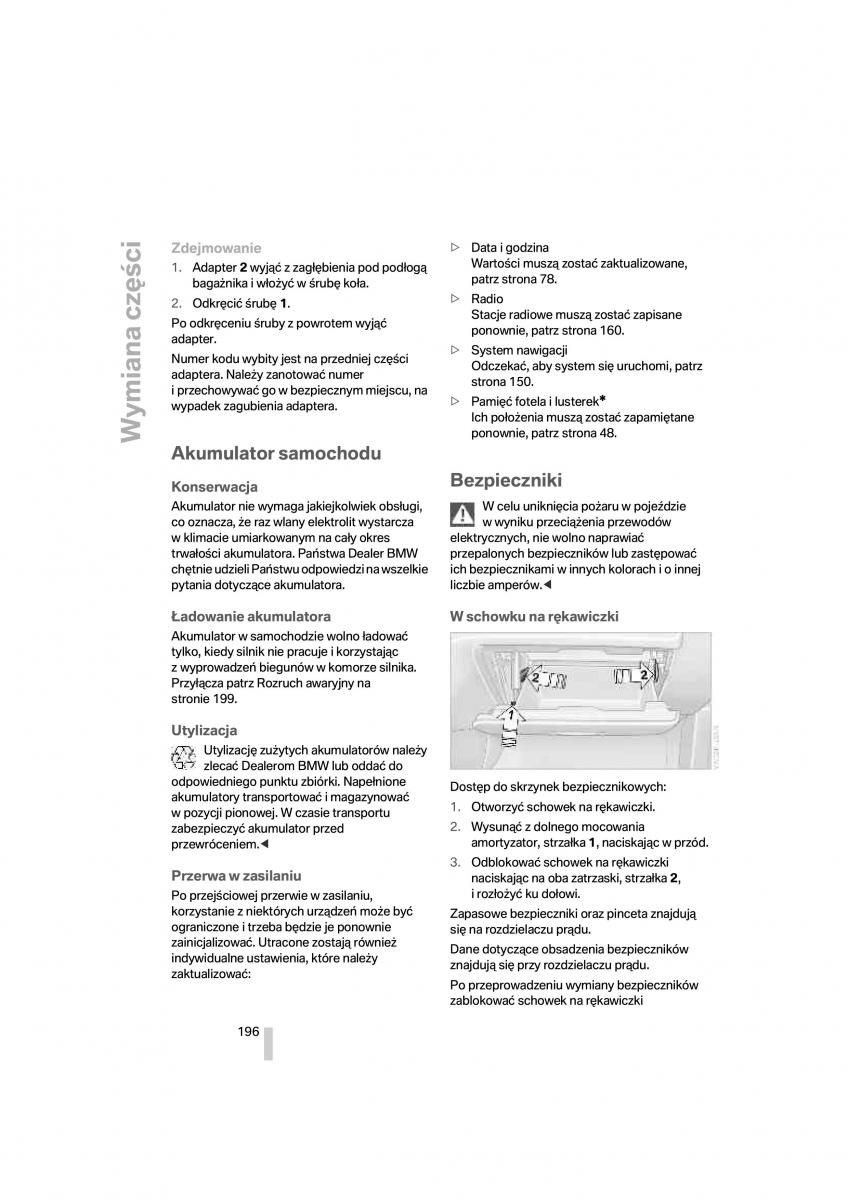 BMW 1 E87 E81 instrukcja obslugi / page 197