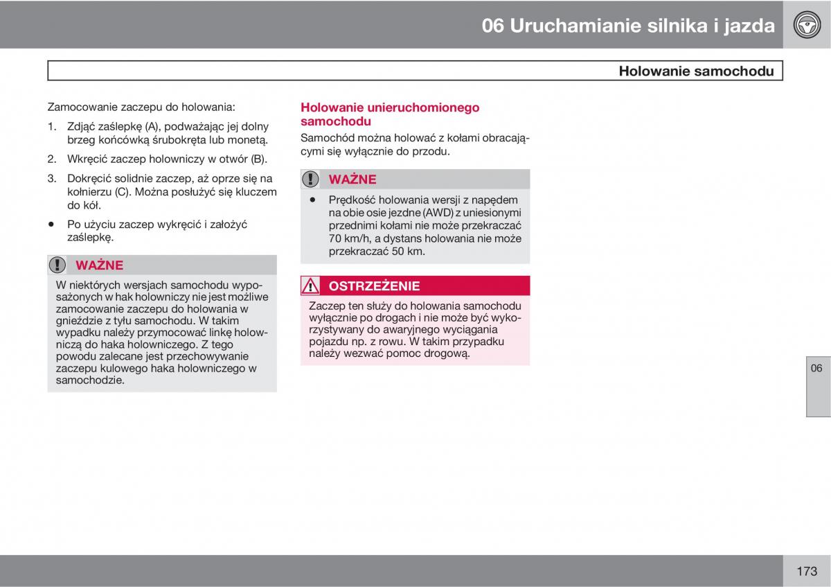 Volvo XC90 XC Classic instrukcja obslugi / page 175