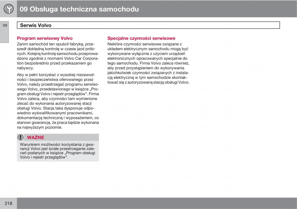 Volvo XC90 XC Classic instrukcja obslugi / page 220