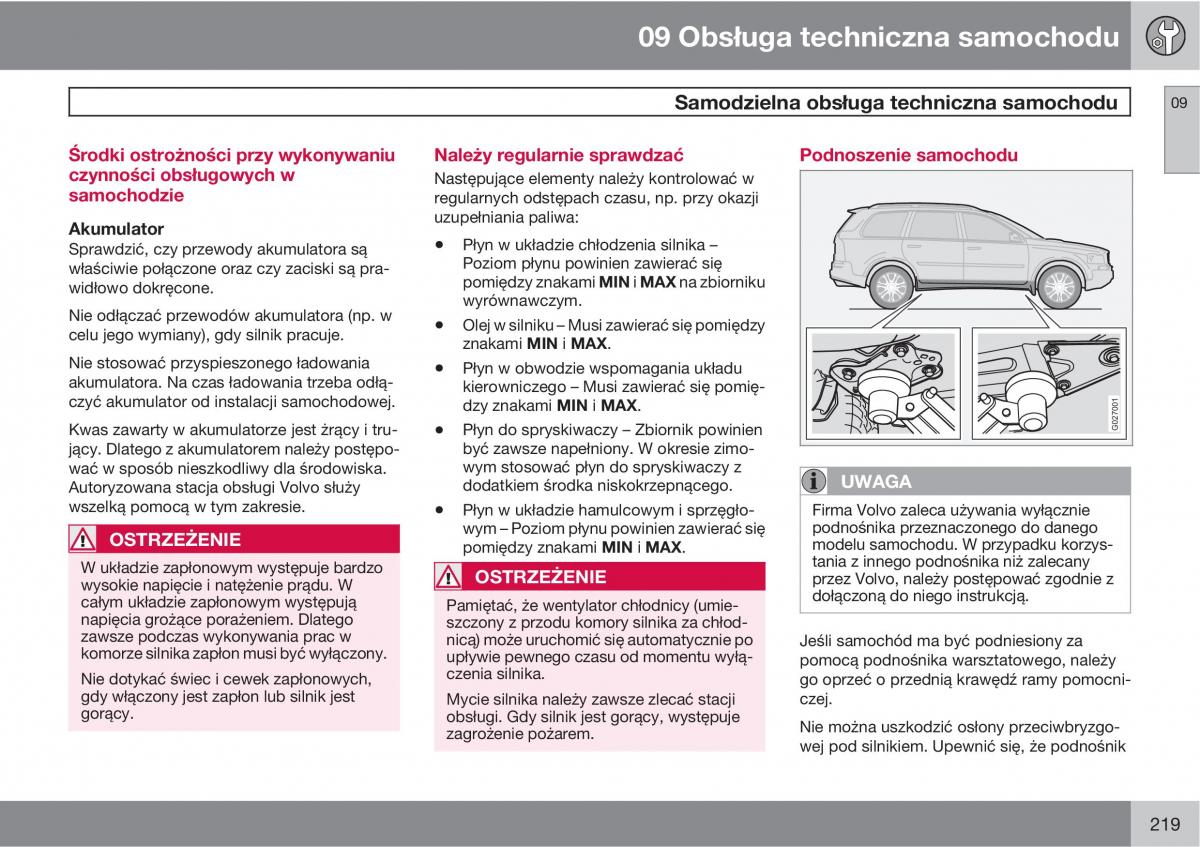 Volvo XC90 XC Classic instrukcja obslugi / page 221