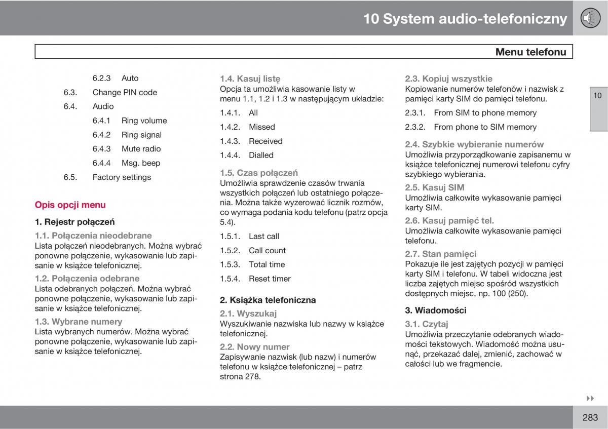 Volvo XC90 XC Classic instrukcja obslugi / page 285