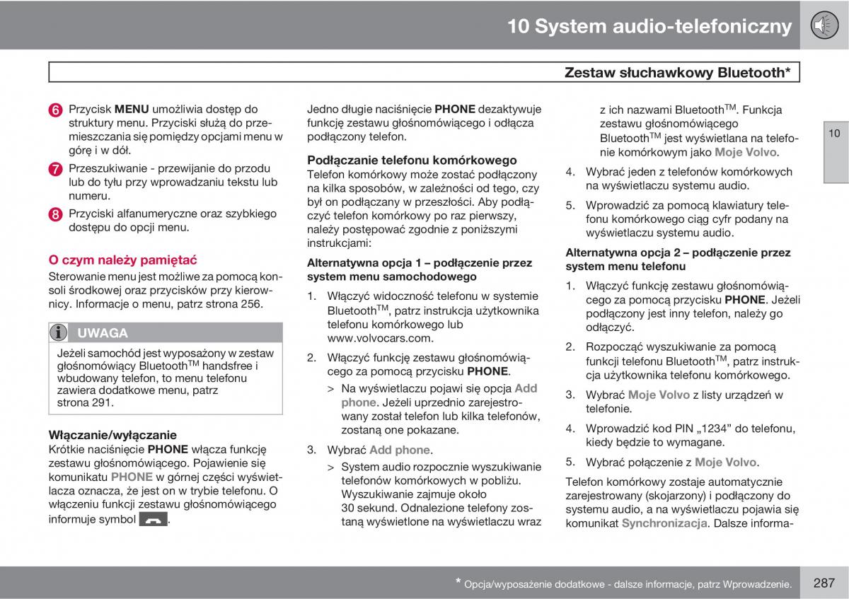 Volvo XC90 XC Classic instrukcja obslugi / page 289