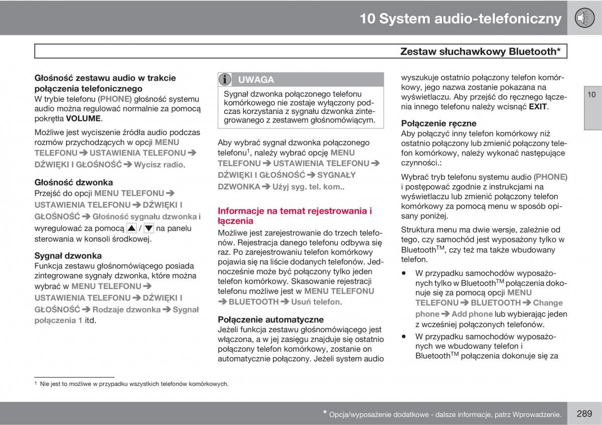 Volvo XC90 XC Classic instrukcja obslugi / page 291