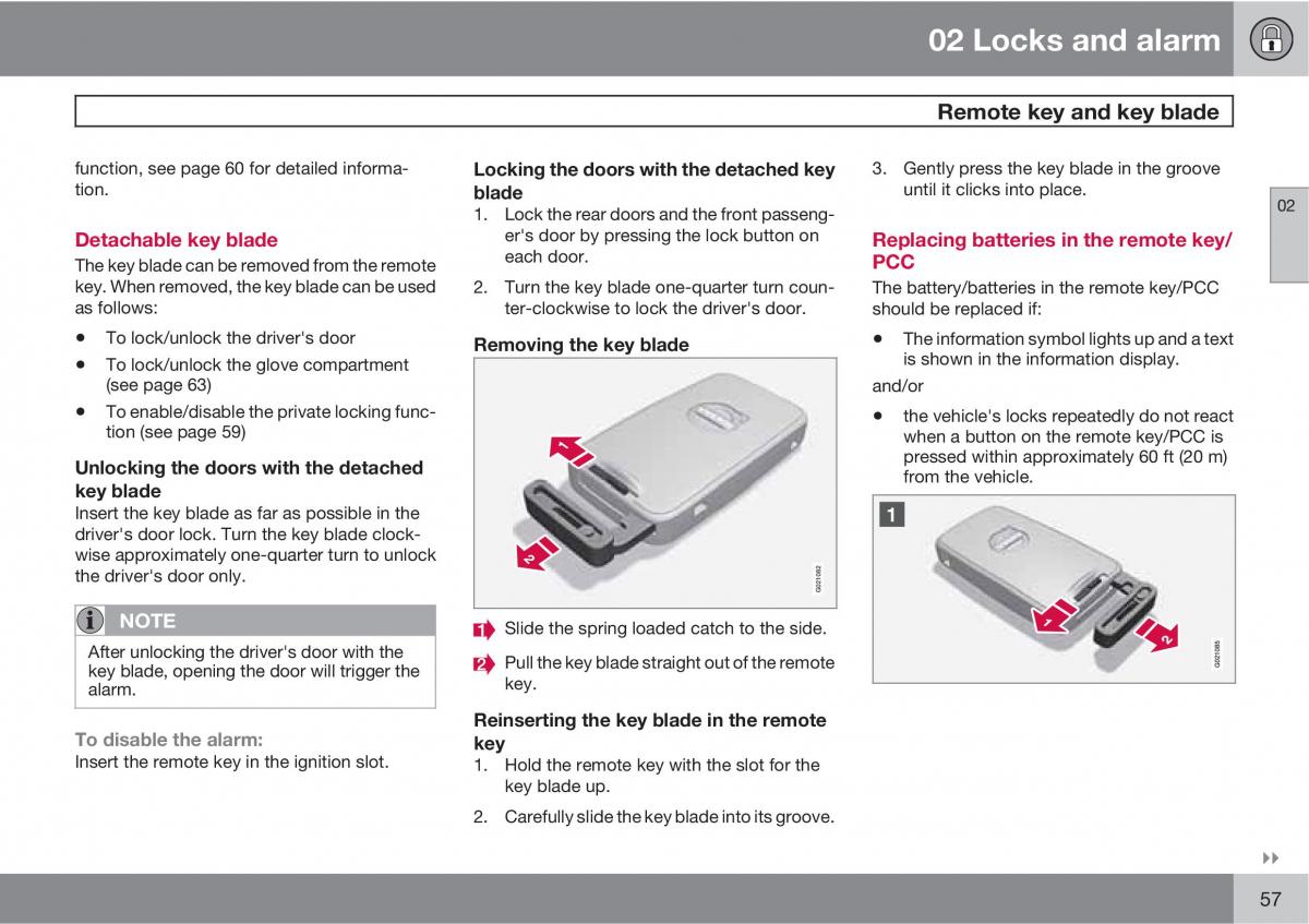 Volvo V70 XC70 III owners manual / page 57