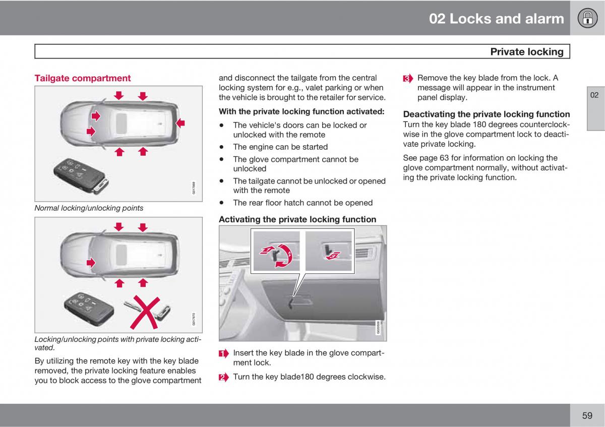 Volvo V70 XC70 III owners manual / page 59