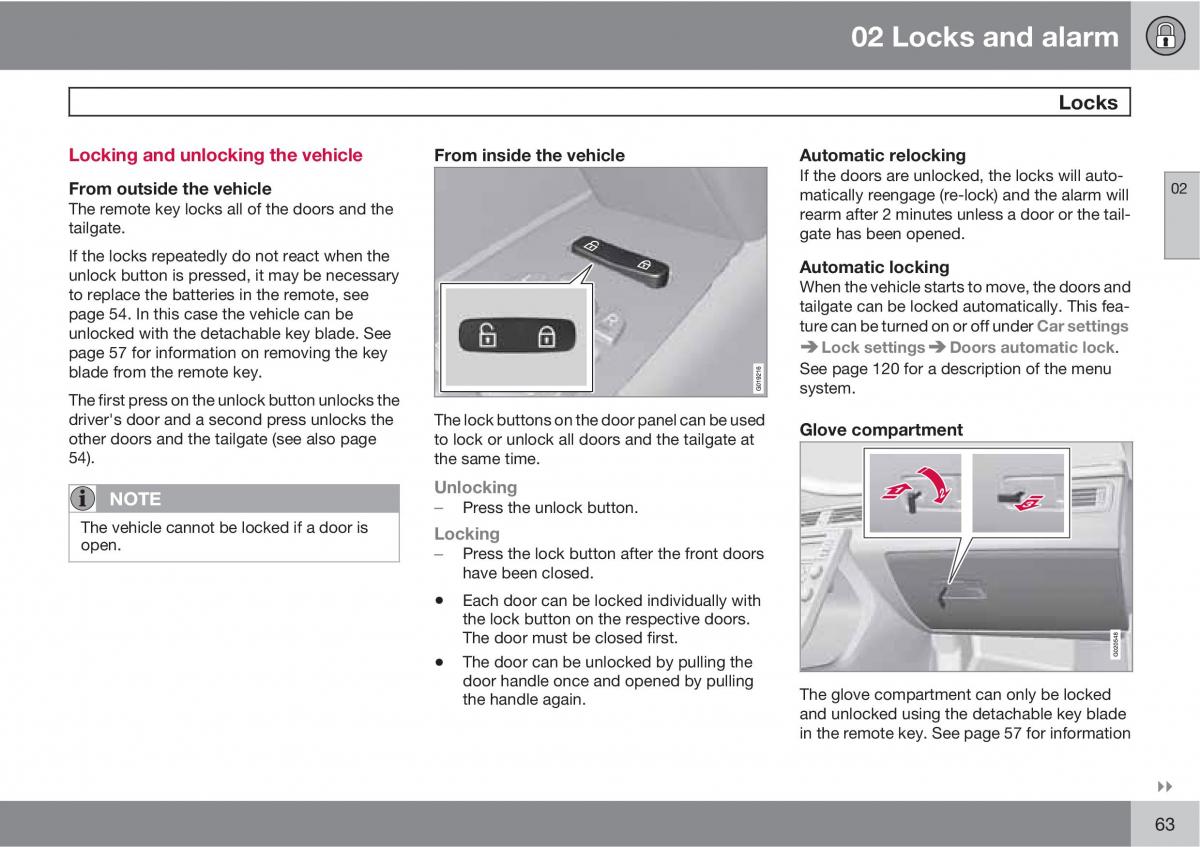 Volvo V70 XC70 III owners manual / page 63