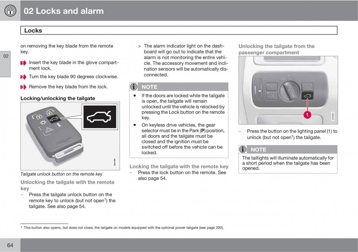 Volvo V70 XC70 III owners manual / page 64