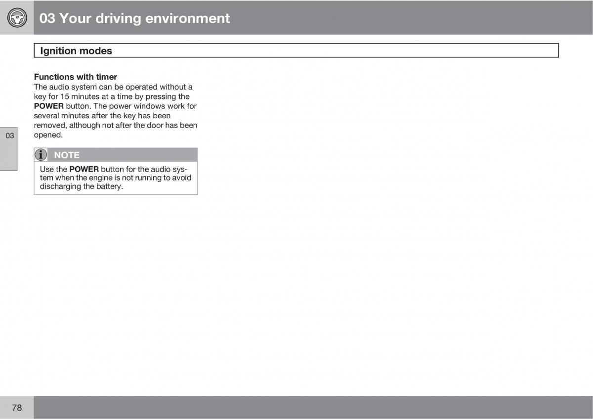 Volvo V70 XC70 III owners manual / page 78