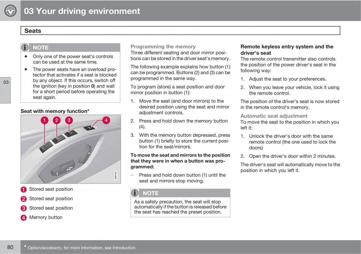 Volvo V70 XC70 III owners manual / page 80