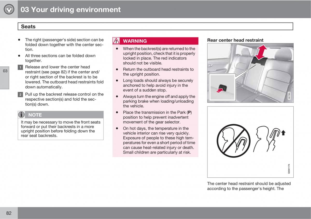 Volvo V70 XC70 III owners manual / page 82