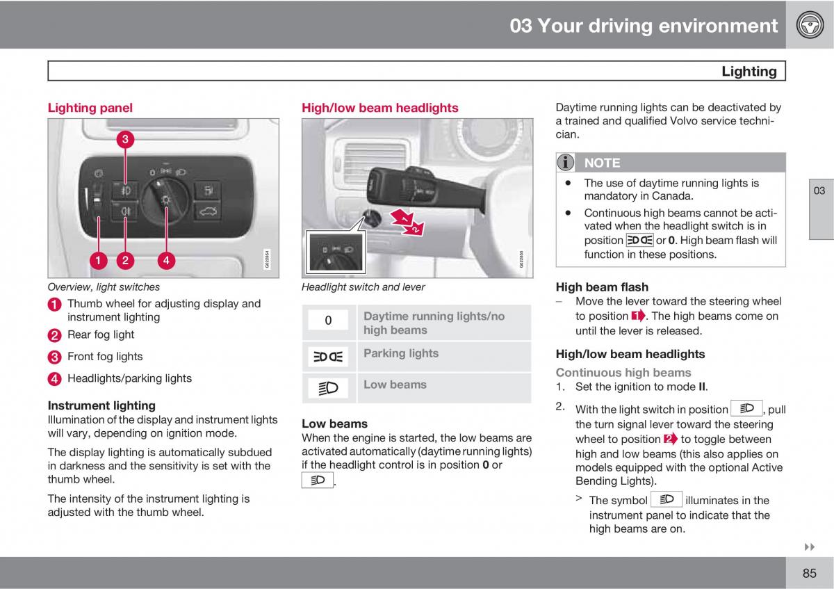 Volvo V70 XC70 III owners manual / page 85