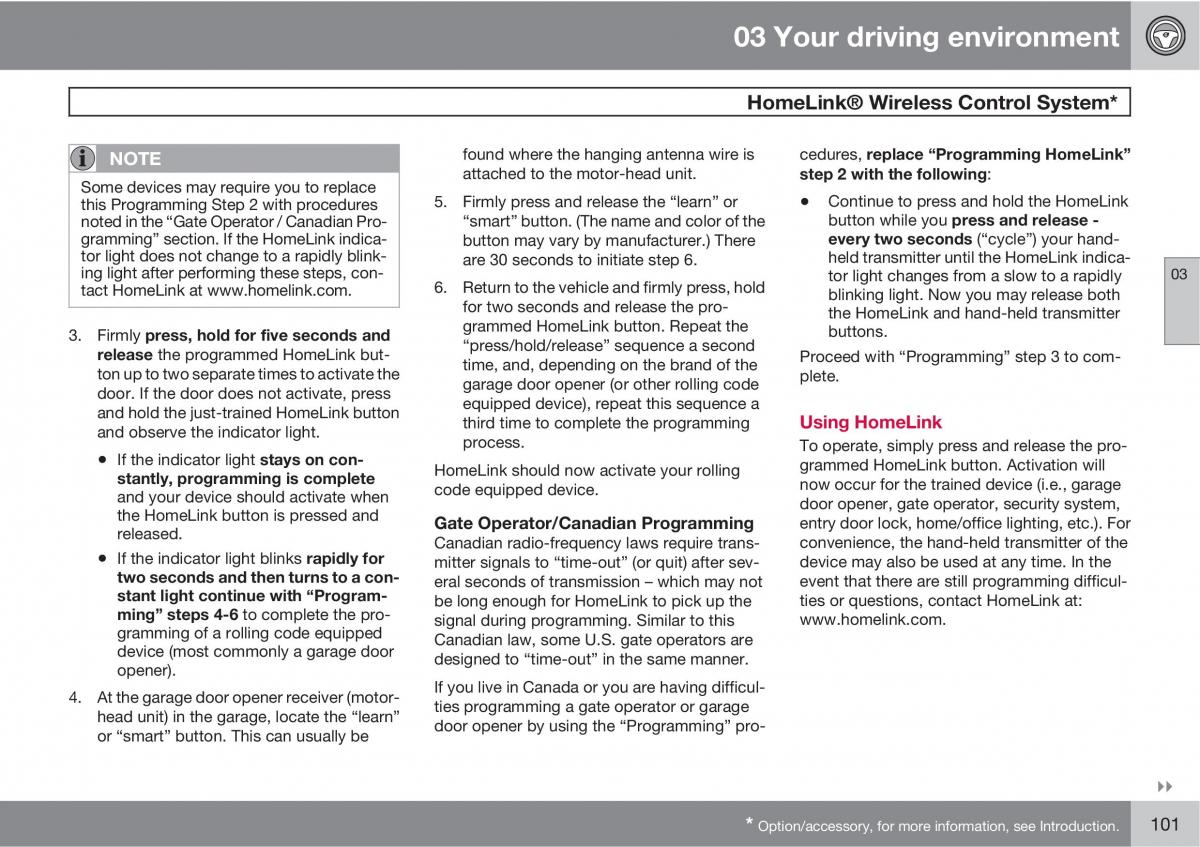 Volvo V70 XC70 III owners manual / page 101