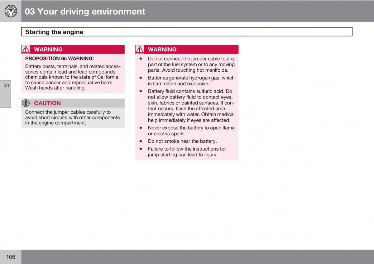 Volvo V70 XC70 III owners manual / page 106