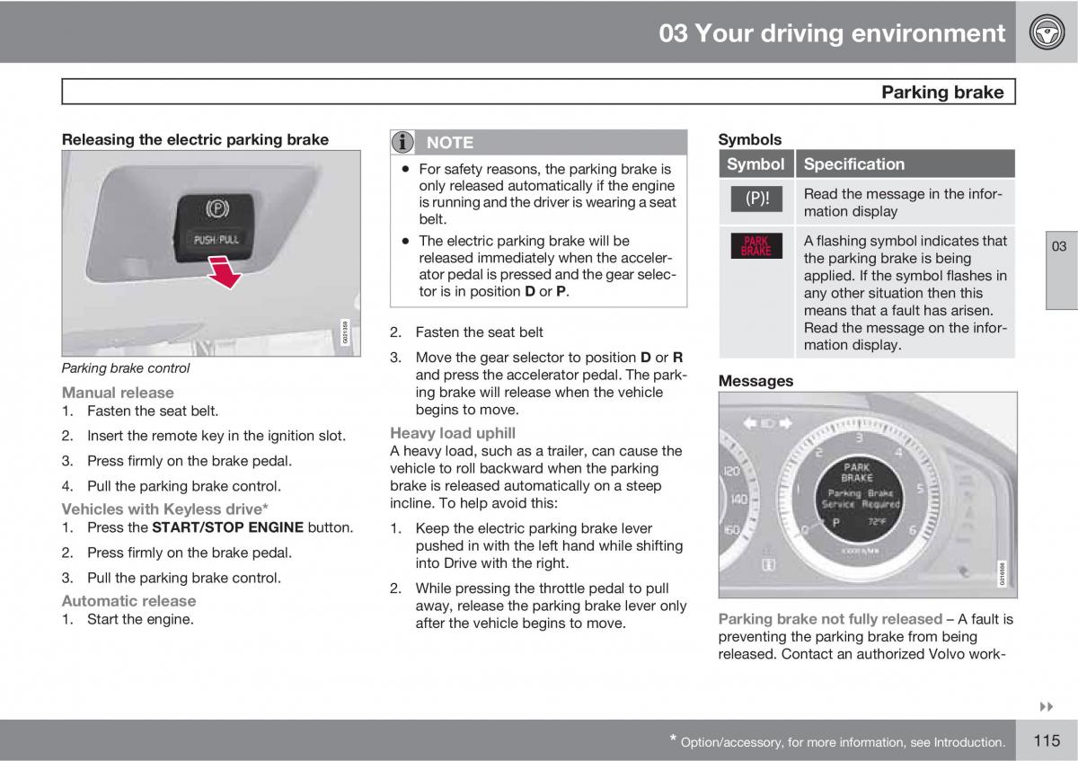 Volvo V70 XC70 III owners manual / page 115