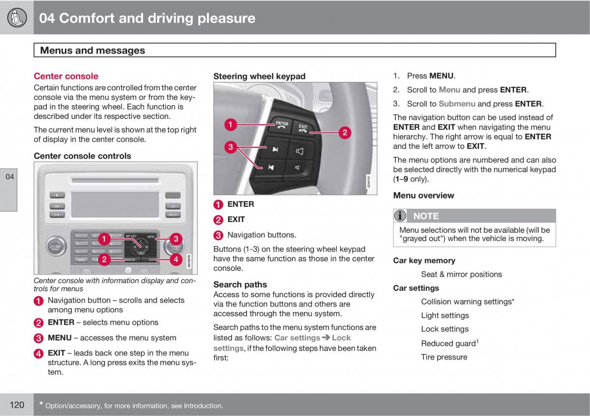 Volvo V70 XC70 III owners manual / page 120