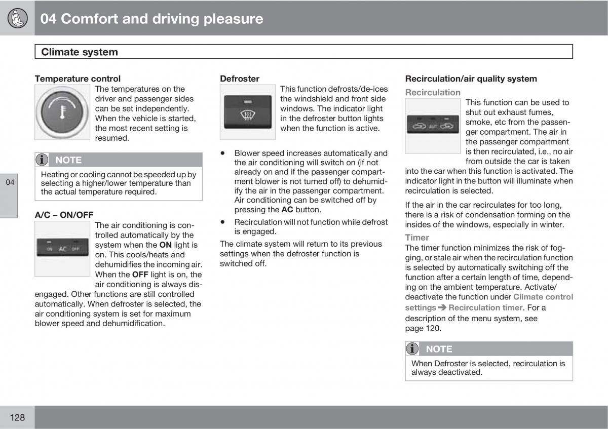 Volvo V70 XC70 III owners manual / page 128