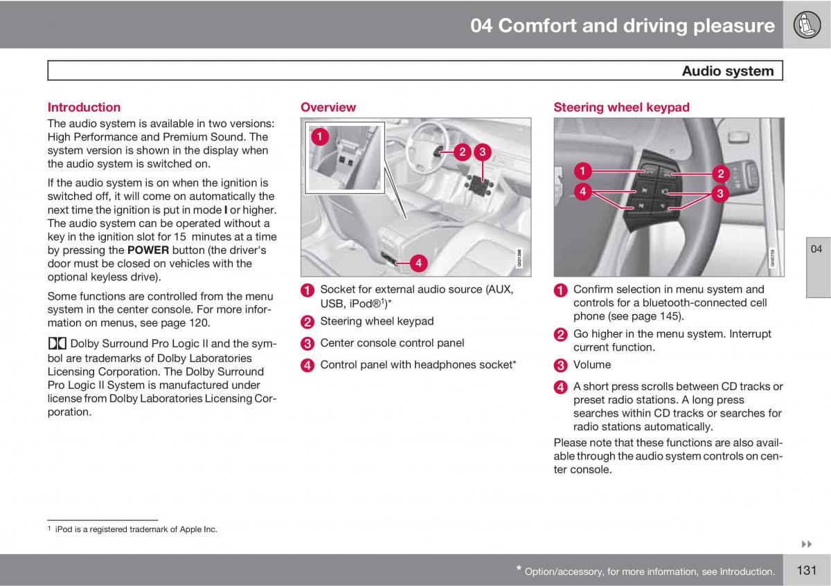 Volvo V70 XC70 III owners manual / page 131