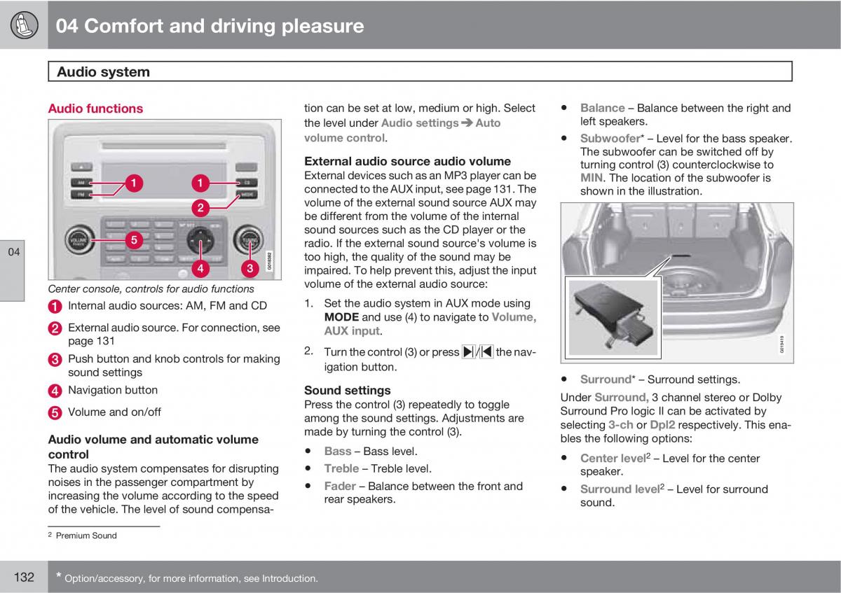 Volvo V70 XC70 III owners manual / page 132