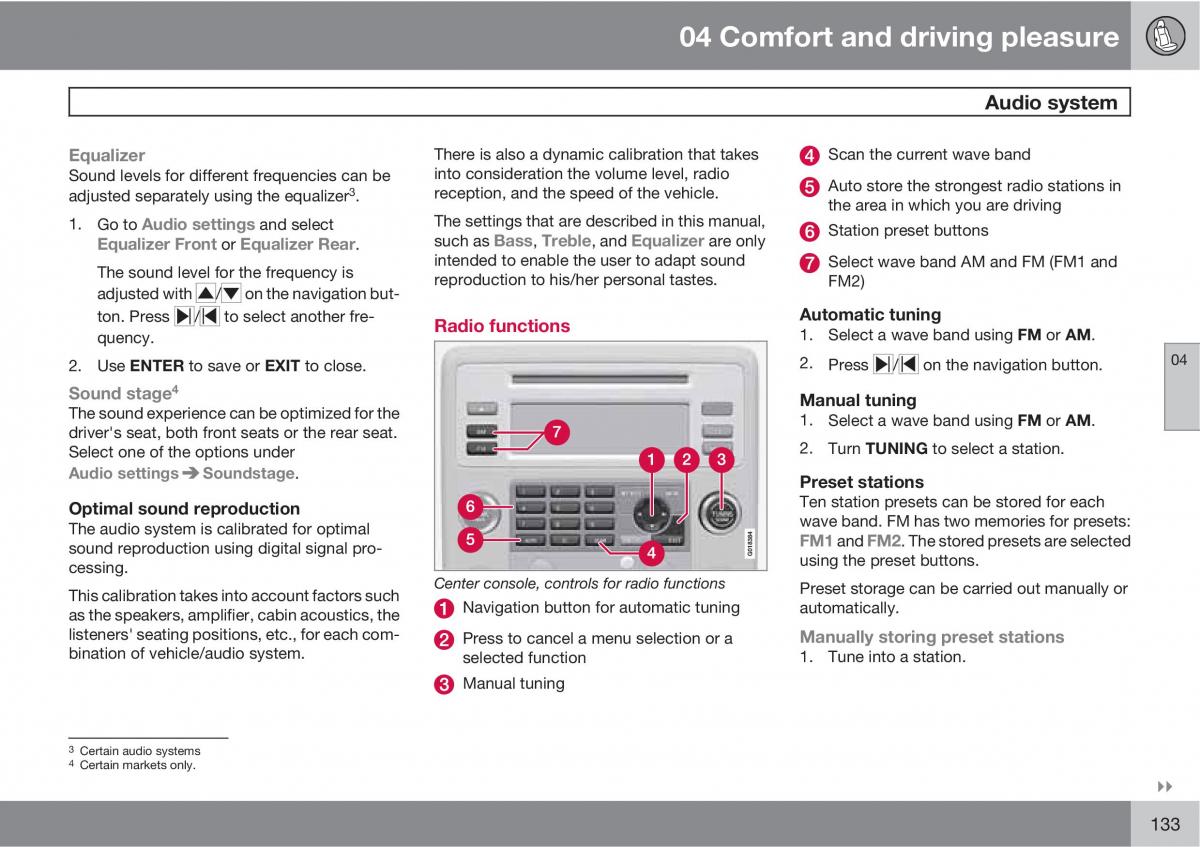 Volvo V70 XC70 III owners manual / page 133