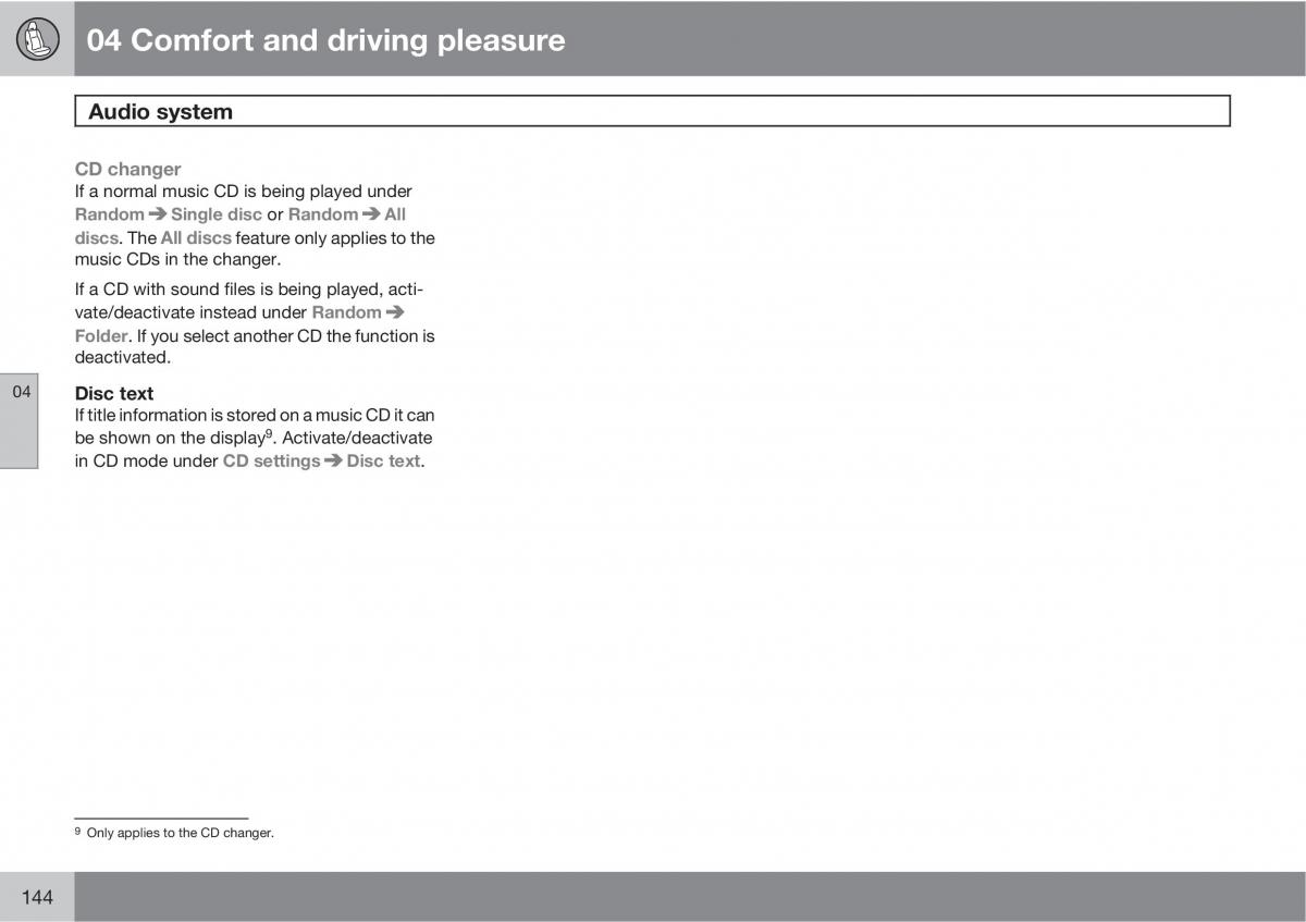 Volvo V70 XC70 III owners manual / page 144