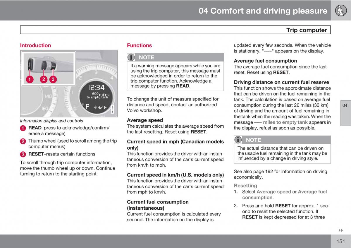 Volvo V70 XC70 III owners manual / page 151