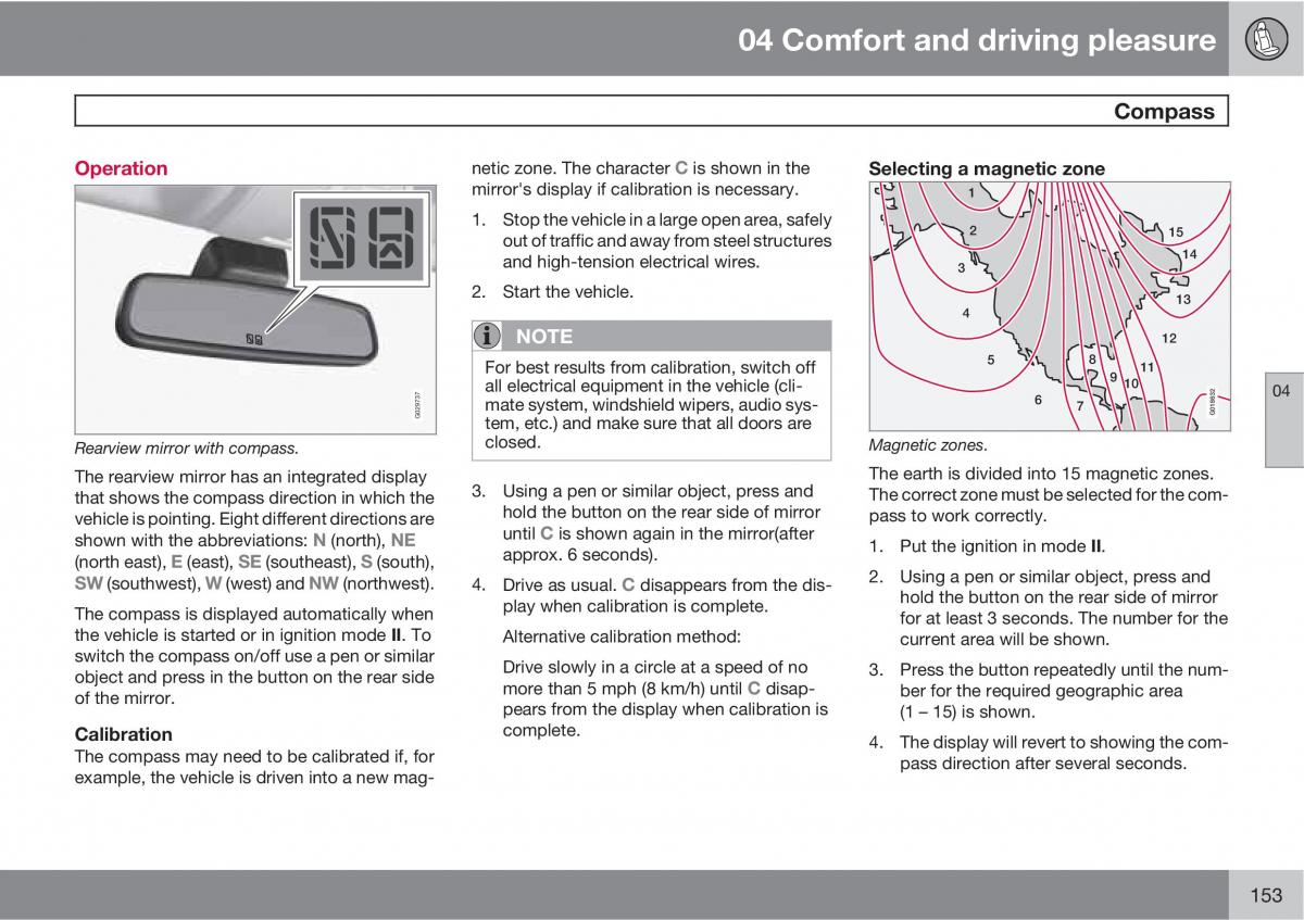 Volvo V70 XC70 III owners manual / page 153