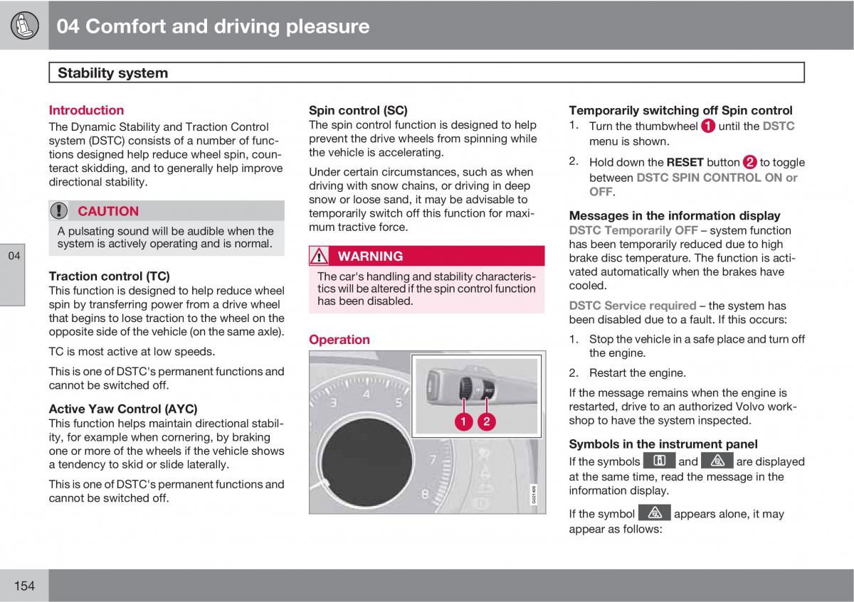 Volvo V70 XC70 III owners manual / page 154