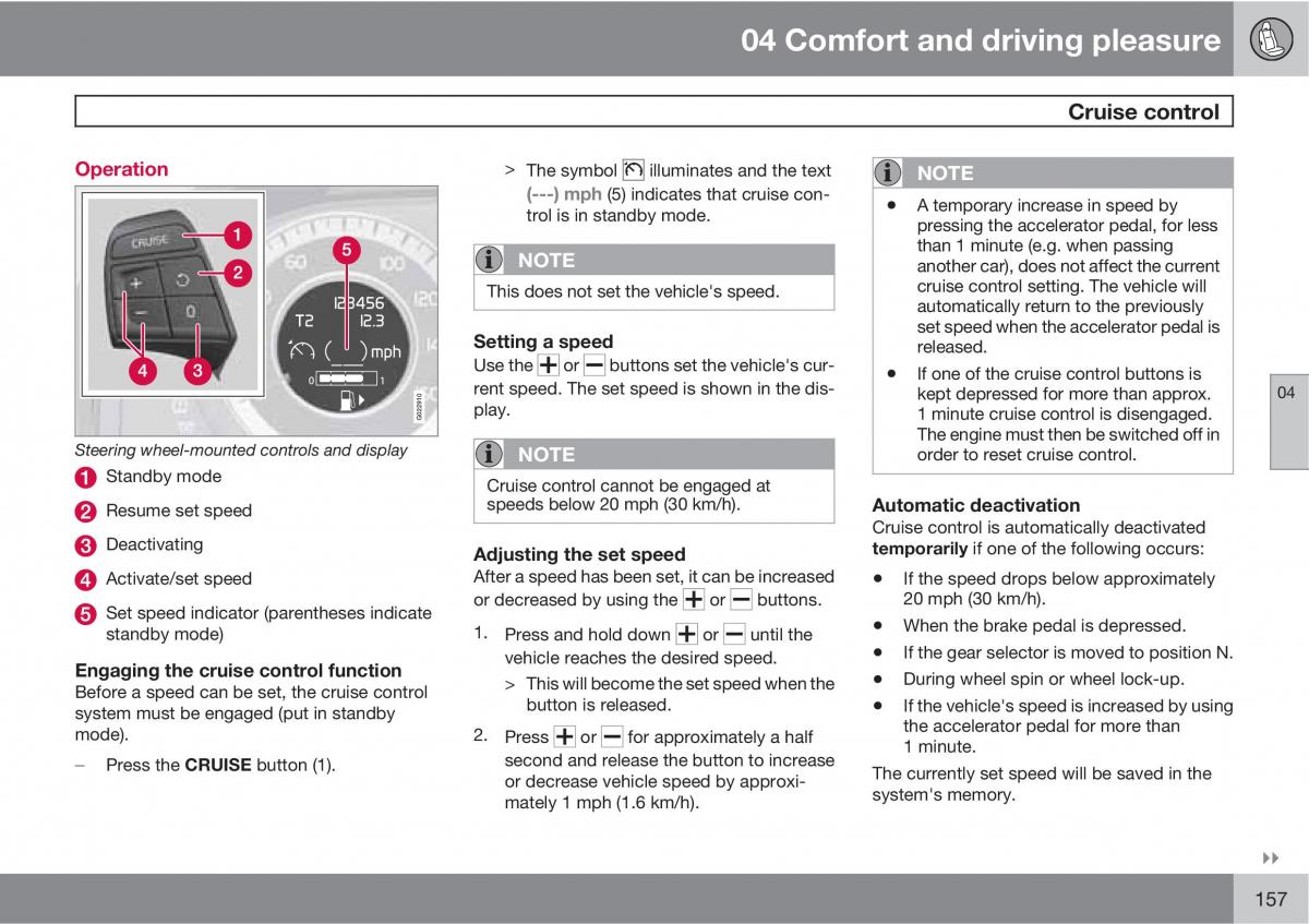 Volvo V70 XC70 III owners manual / page 157