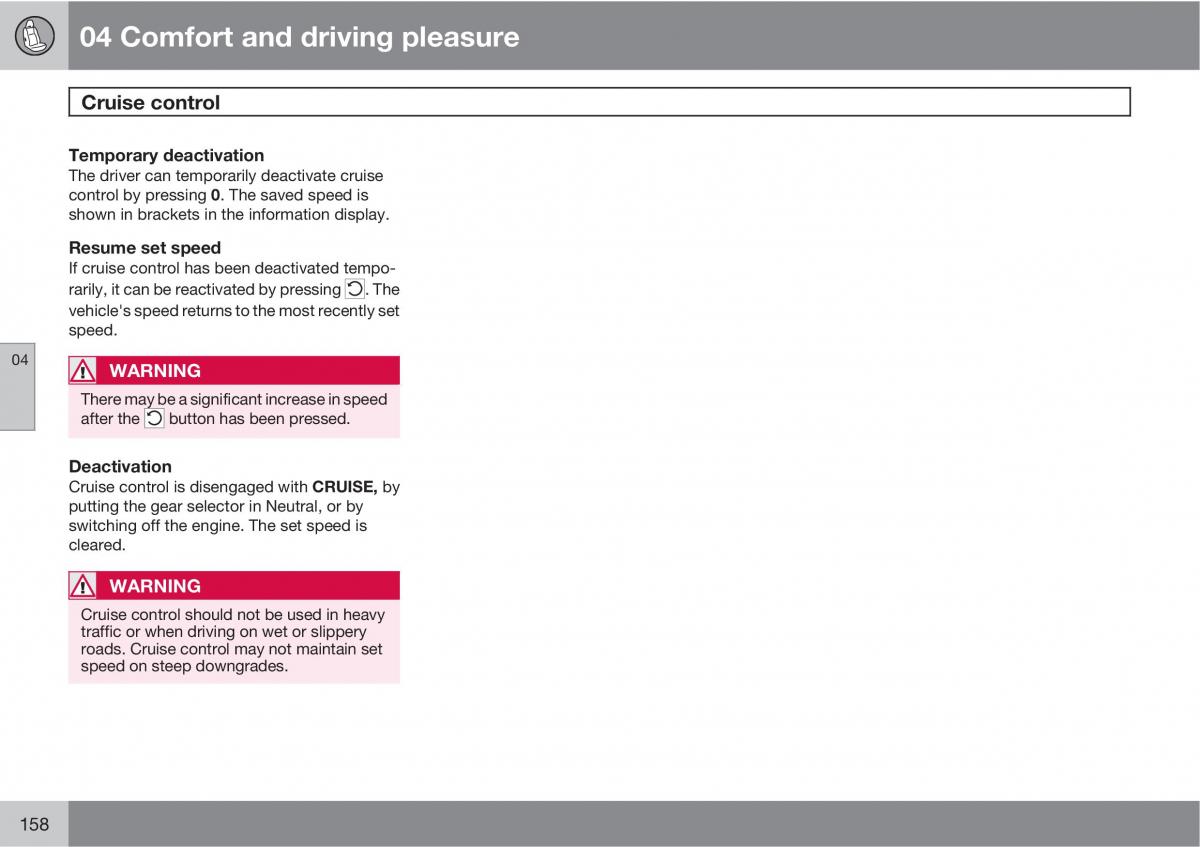 Volvo V70 XC70 III owners manual / page 158