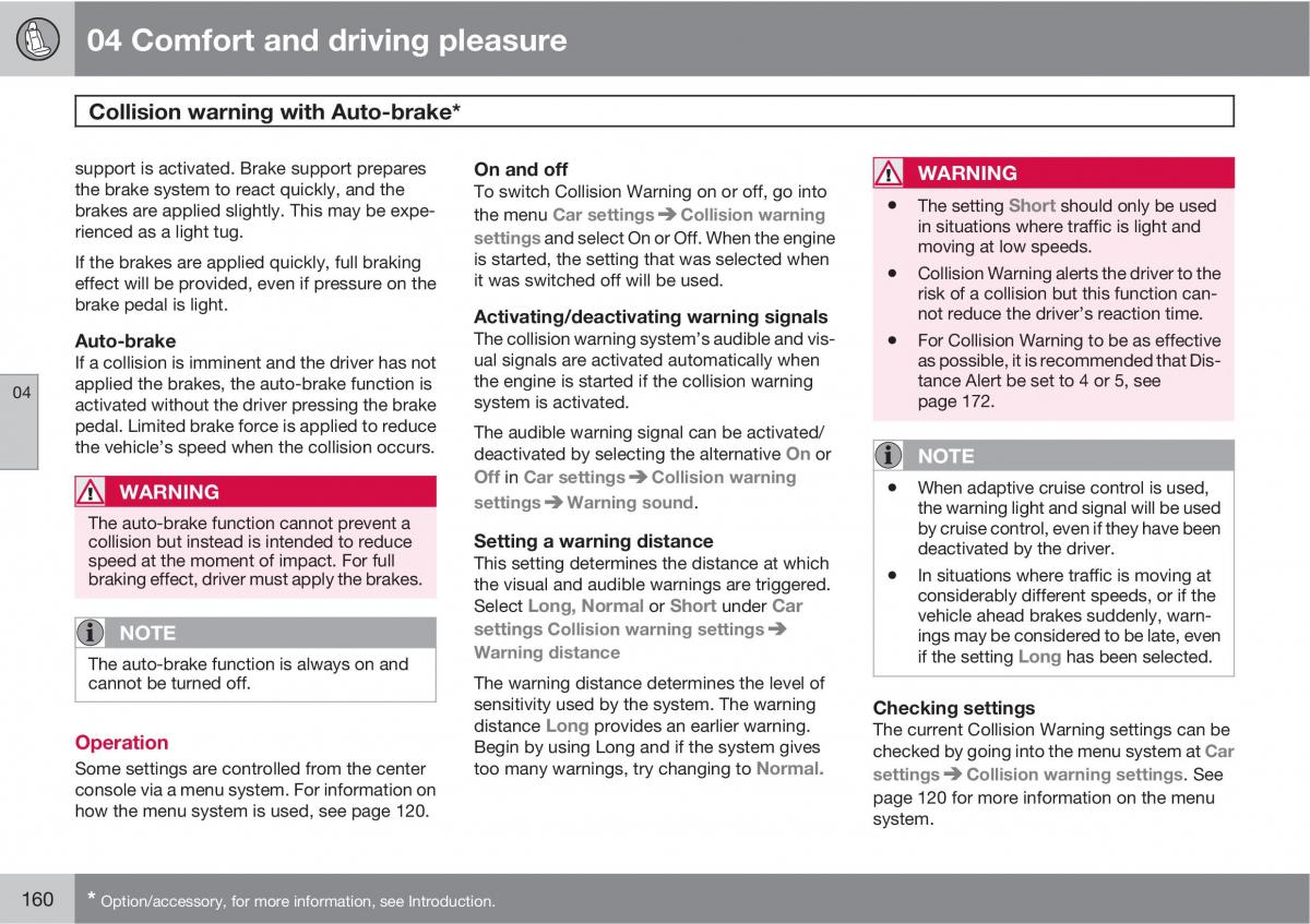 Volvo V70 XC70 III owners manual / page 160