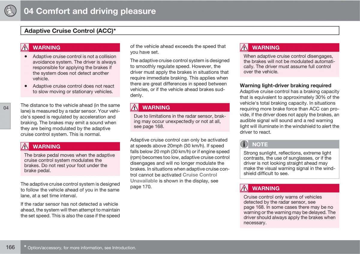 Volvo V70 XC70 III owners manual / page 166